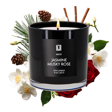 Jasmine & Musky Rose | Luxury Scented Candle |  9 Oz. Jar
