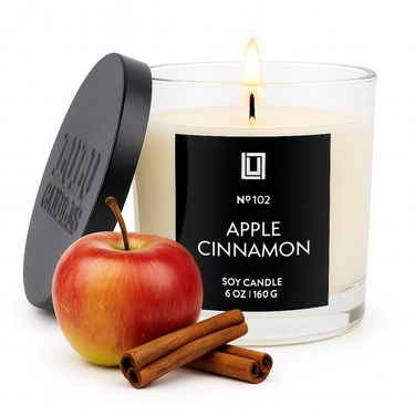 Apple Cinnamon | Luxury Scented Candle | 6 Oz. with Black Lid