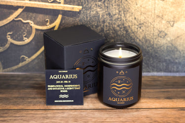 Aquarius | Crisp Morning Air | 8 Oz.  Mason Jar with Box | Zodiac Collection