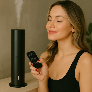 Wireless Tower Diffusing Machine - Up to 1000 Sq. Ft - in Black