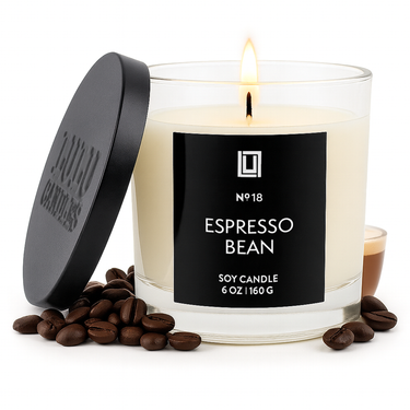 Espresso Bean | Luxury Scented Candle | 6 Oz. with Black Lid