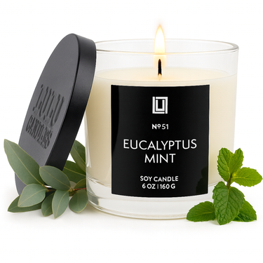 Eucalyptus Spearmint | Luxury Scented Candle | 6 Oz. with Black Lid