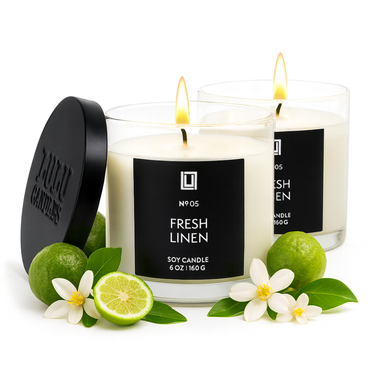Fresh Linen | Luxury Scented Candle | 2Pack - 6 Oz. Jar