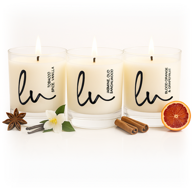 Jasmine, Oud & Sandalwood, Tobacco Spice & Vanilla, Blood Orange & Grapefruit |  2.7 Oz. - 3 Pack - Gift Set
