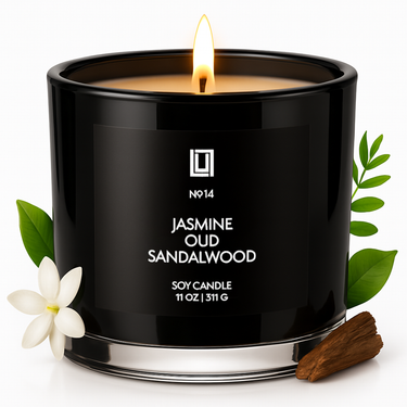 Jasmine, Oud & Sandalwood | Luxury Scented Candle | 11 Oz. Jar