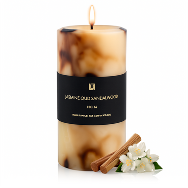 Jasmine, Oud & Sandalwood |  3 x 6 Pillar