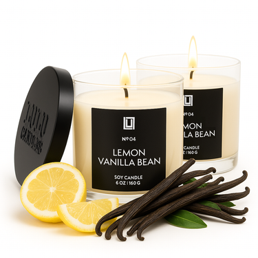 Lemon & Vanilla Bean | Luxury Scented Candle | 2Pack - 6 Oz. Jar