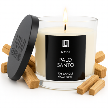 Palo Santo | Luxury Scented Candle | 6 Oz. with Black Lid