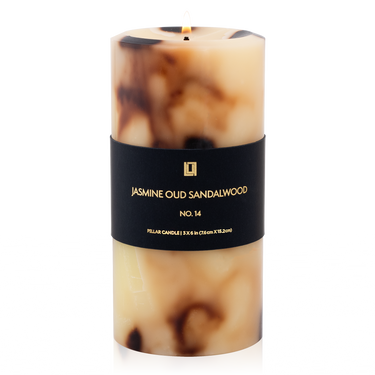 Jasmine, Oud & Sandalwood |  3 x 6 Pillar