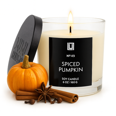 Spiced Pumpkin | Luxury Scented Candle | 6 Oz. with Black Lid
