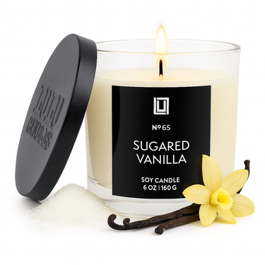 Sugared Vanilla | Luxury Scented Candle | 6 Oz. with Black Lid