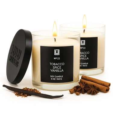 Tobacco, Spice & Vanilla | Luxury Scented Candle | 2Pack - 6 Oz. Jar