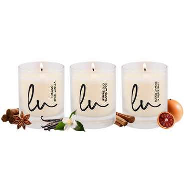 Jasmine, Oud & Sandalwood, Tobacco Spice & Vanilla, Blood Orange & Grapefruit |  2.7 Oz. - 3 Pack - Gift Set