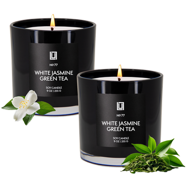 White Jasmine & Green Tea | Luxury Scented Candle | 2Pack - 9 Oz. Jar